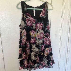 3/$25 ASTR Floral Sleeveless Dress - Black and Pink
